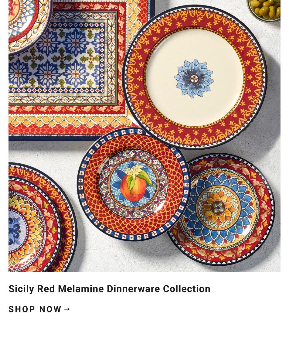 Sicily Red Melamine Dinnerware Collection